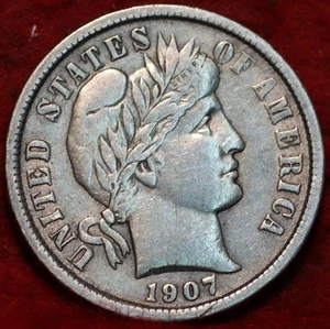 1907 Philadelphia Mint Silver Barber Dime - Picture 1 of 2