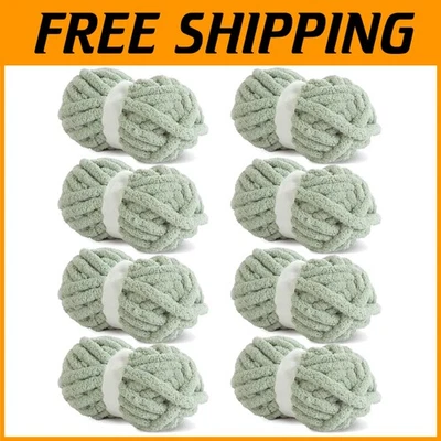 Thick Fluffy Yarn for Blanket Knitting - Sage Green - Image 1 of 4