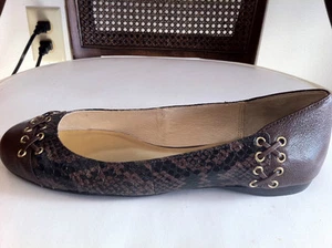 Michael Kors Astor Women's Snake Leather Ballet Ballerina Flats Loafers Shoes - Picture 1 of 5