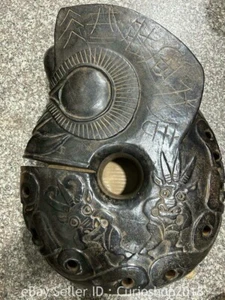 20" Old Chinese Hongshan culture Meteorite stone Carved Pig Dragon Statue - Picture 1 of 7