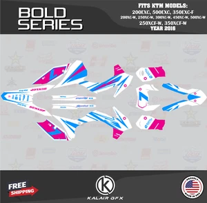 Graphics Kit for KTM Enduro 200EXC, 500EXC, 350EXC-F for year 2016 Bold-Cyan Mag - Picture 1 of 6