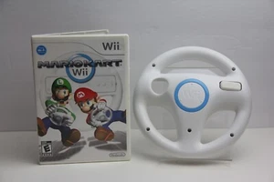 BUNDLE - Mario Kart Wii (Nintendo, 2008) With 1 Wii Wheels (RVL-024) - Picture 1 of 3