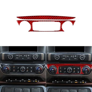 Cubierta de control de clima de fibra de carbono roja para Silverado GMC SIERRA 2014-2018 - Imagen 1 de 14