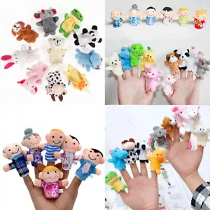 US 6~10 Pack Family Finger Puppets Cotton Doll Animal Baby Educational Hand Toy - Picture 1 of 11