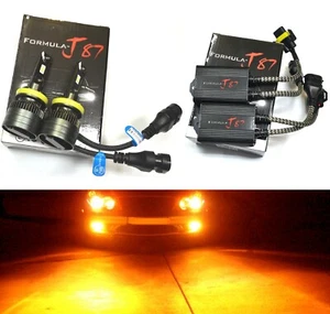 LED G8 Canceler H11 Amber Two Bulbs Fog Light Replace Upgrade Stock Fit Lamp JDM - Picture 1 of 12