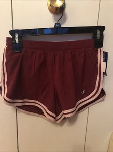 Neu mit Etikett Champion Damen 3,5" gewebte Shorts, weinrot/hellrosa, Größe Small - Bild 1 von 8