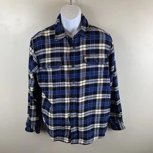 Orvis Flanell Hemd Jacke Herren Gr. M blau kariert schwere dicke Baumwolle Freizeit - Bild 1 von 15