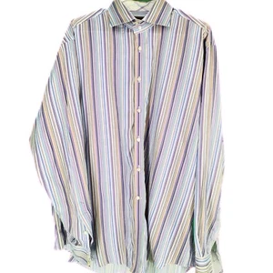 Camisa Turnbull & Asser Neiman Marcus Para Hombre Multicolor Manga Larga Talla 16 - Imagen 1 de 9