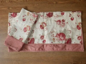 Waverly Garden Room Norfolk Rose Dual Floral Check Valances (2) 68" x 19" - Picture 1 of 6
