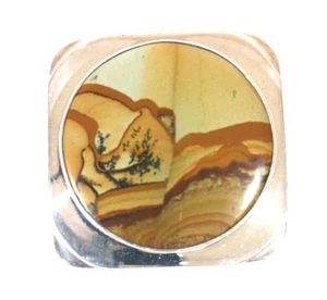 Broche colgante convertible collar ágata desierto cuadro plata esterlina - Imagen 1 de 3