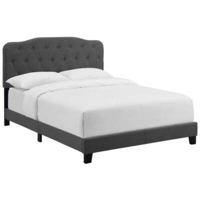 Modway Amelia King Upholstered Polyester Fabric Bed in Gray Finish - Image 1 of 4