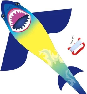 HONBO Shark Kite Drachen Flugdrachen Easy Flyer Regenbogendrachen Bastelset für - Bild 1 von 12