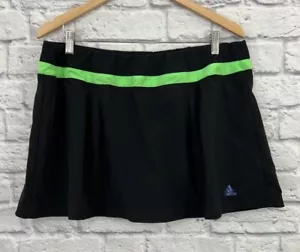 ADIDAS WOMEN'S BLACK & GREEN TENNIS SKORT SIZE XL - Picture 1 of 5
