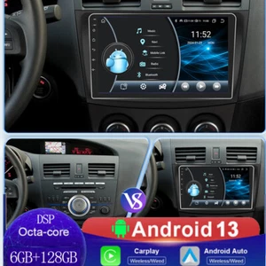 Radio de coche 9"" para Mazda 3 2010-2013 Android13 GPS estéreo Carplay 6+128G WIFI DSP - Imagen 1 de 24