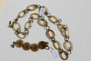 Silpada KR By the Horns Brass Long Oval Link Necklace & Bracelet NEW 2pc Set - Picture 1 of 5