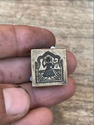 Antique Bronze Hand Carved Hindu Goddess Pendant Jewelry Mold Die - Image 1 of 4