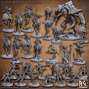 Artisan Guild Miniature D&D/wargames Blacktongue Assassins in resina 3d print - Picture 1 of 30