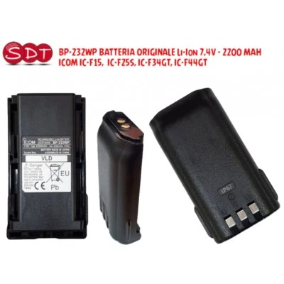 BP-232WP BATTERIA ORIGINALE Li-Ion 7,4V - 2200 MAH ICOM IC-F15,  IC-F25S, IC-F34 - Immagine 1 di 2