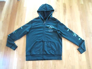 MEN'S AFFLICTION REVERSIBLE ZIP FRONT HOODIE JACKET SWEATSHIRT SIZE LARGE Y2K - Picture 1 of 6