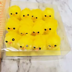 Mini Chenille Easter Chicks, Yellow, Pipe Cleaner, Crafts, NIB, Set 12 - Picture 1 of 5