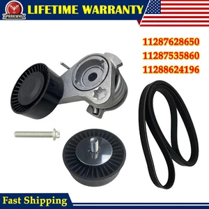Drive Belt Tensioner kit Serpentine Belt For BMW X3 X5 528i 530i 530xi 3.0L L6 - Picture 1 of 9