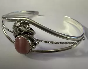 Vintage Navajo Rhodochrosit verstellbares Armreif Armband 925 Sterling Silber - Bild 1 von 8