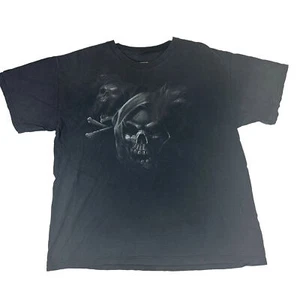 Vtg Y2K Skull Pile T-Shirt Size XL Grunge Skulls Black Great Fade Distressed - Picture 1 of 11