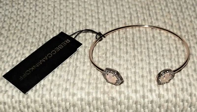 Bracelete aberto de cristal druso tom dourado Rebecca Minkoff US$ 58 novo com etiquetas - Imagem 1 de 4