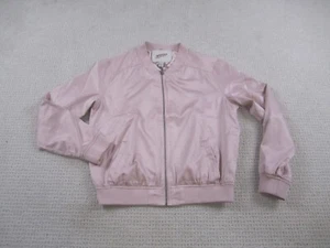 Arizona Jeans Jacket Womens Medium Pink Full Zip Up Polyester Casual - Picture 1 of 11