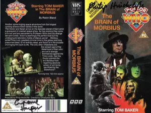 Doctor Who: The Brain of Morbius VHS Cover Signed by PHILIP HINCHCLIFFE & HARPER - Foto 1 di 1