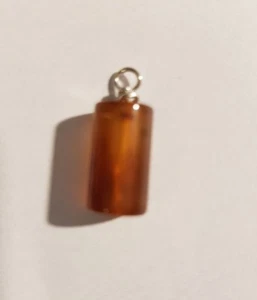 Collana con ciondolo in agata caramello e argento 925 - Foto 1 di 2