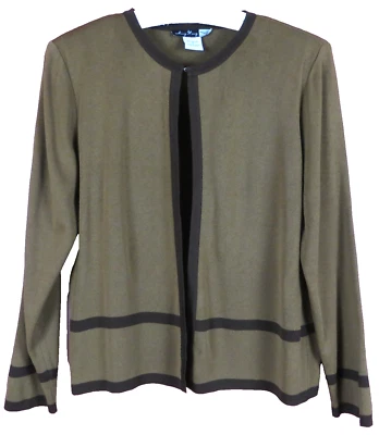 SC000438- MING WANG Women's Acrylic Cardigan Sweater Long Sleeve Green Size S - Image 1 of 4