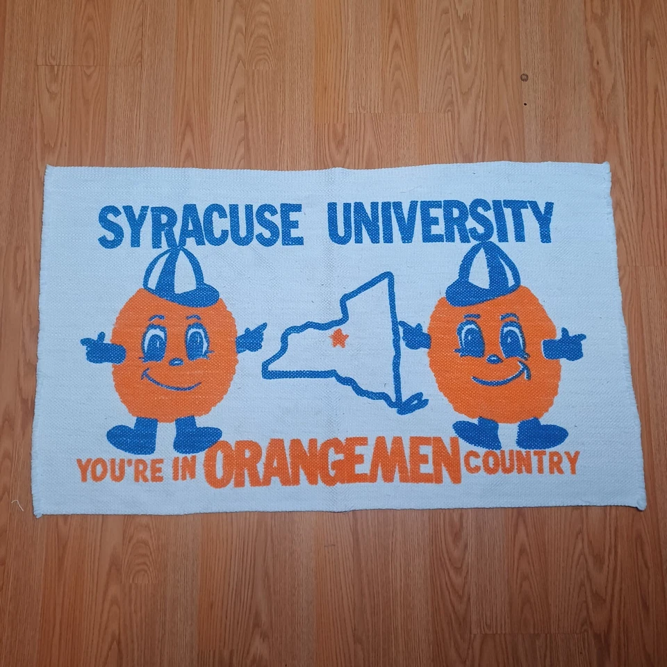 Alfombra Otto tapiz de campo naranja de la Universidad de Siracusa de colección 38"x23" RARA Foto 1 de 4