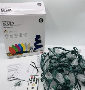NEW GE Color Effects 50 LED Faceted C-9 Lights 32.6 ft 7-Colors & 53 Functions - Picture 1 of 5