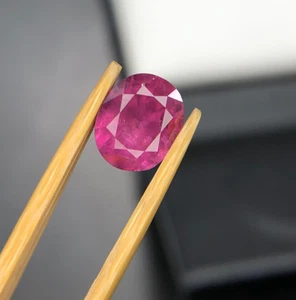 1.25 Cts Natural ruby Pinkish Red Color Oval Shape loose gemstone From Afghan - Picture 1 of 13
