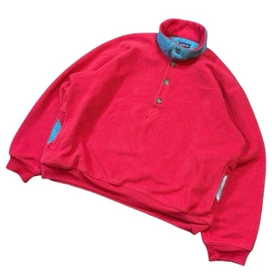Patagonia Synchilla Snap-T Fleecepullover hergestellt in den USA L rosa blau Vintage kostenloser Versand - Bild 1 von 12
