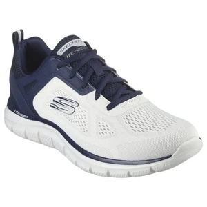 Mens Skechers Track Broader Off White/ Navy Lace Up Athletic Shoes - Picture 1 of 6