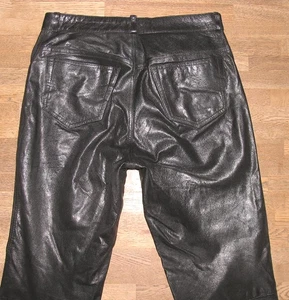 Southern - Men's Leather Jeans/Leather Pants IN Black From Smooth Leather! - Picture 1 of 4