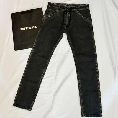 Diesel Hombres L Popular Pantalones Recubiertos Negros Jogg Jeans 30 Pulgadas Lujo Informal Italiano Foto 1 de 4