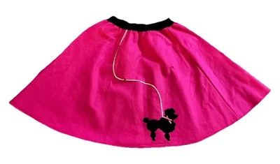 Vintage Charades Pink With Black Poodle Retro Felt Skirt 1X - Image 1 of 4