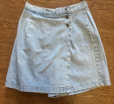 Pantalones Cortos Falda Plisada Denim Micro Tiro Bajo Sin Límites Años 90 De Colección Talla 5/6 Foto 1 de 4