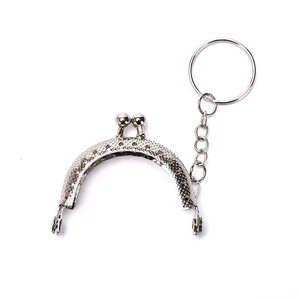 1pcs 5cm Coin Purse Metal Frame with Keychain DIY Arch Frame Kiss Clasp LockPTF' - Picture 1 of 17