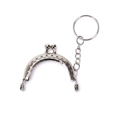 1pcs 5cm Coin Purse Metal Frame with Keychain DIY Arch Frame Kiss Clasp LockPTF' - Image 1 of 4