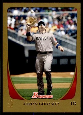 2011 Bowman Gold Adrian Gonzalez Boston Red Sox #87 - Image 1 of 2