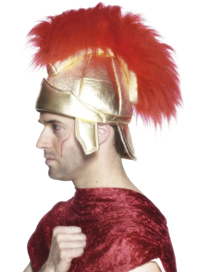 Gold Roman Medieval Helmet Centurion Warrior Knight Soldier Gladiator Costume - image 1 of 1