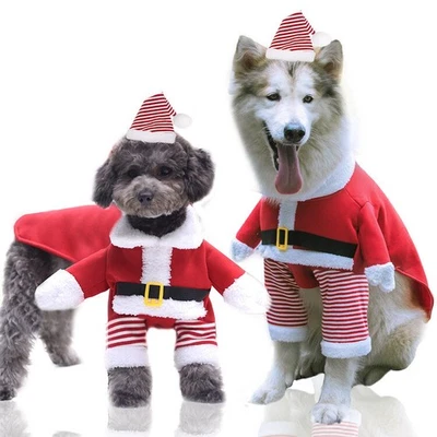 Pet Christmas Outfit Cat Dog Xmas Coat Costume Dress Fun Party Cosplay Clothes U