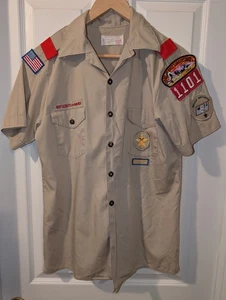 Boy Scouts of America Shirt Adult Large Button Up Patches Utah Troop Historian - Picture 1 of 8