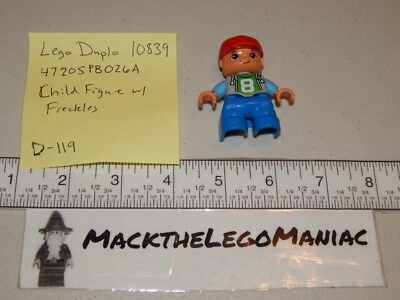 Lego Duplo 10839 Child Figure w/ Freckles 47205PB026A Red Hat Shirt 8 - Image 1 of 4