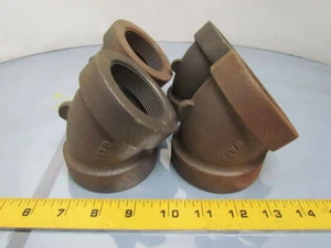 Ward 2"NPT Cast Iron Black Pipe 45deg Elbow Class 125 USA Lot of 4 - Picture 1 of 9