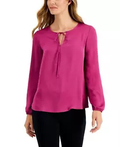 kasper Womens Woven Tie-Neck Blouse 10811936 XL - Picture 1 of 4